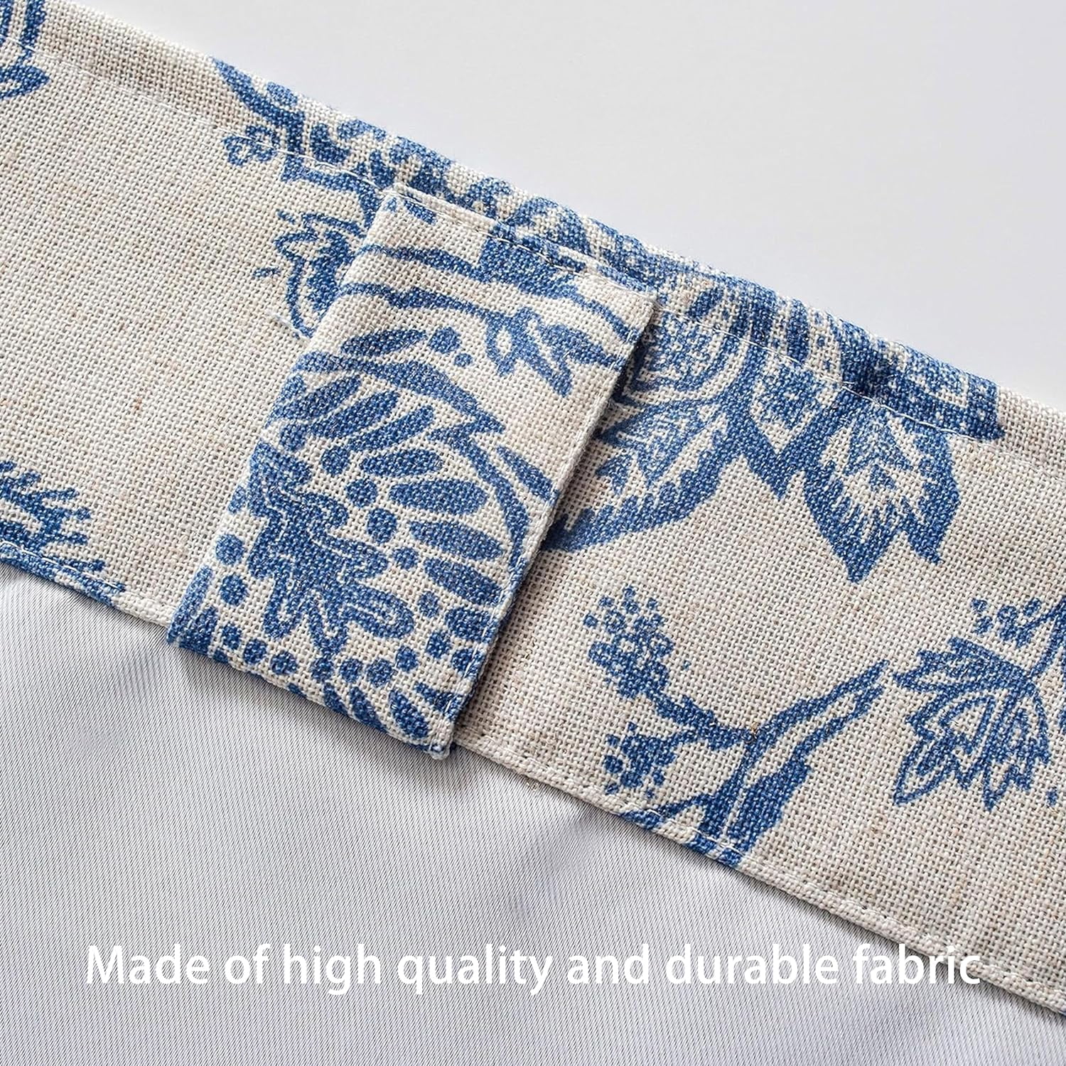 DriftAway Freda Jacobean Floral Linen Blend Lined Thermal Insulated Blackout Room Darkening Back Tabs Window Curtains 84"L x 52"W