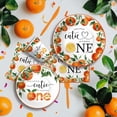 thumbnail image 3 of PYYNA-Little Cutie Orange 1st Birthday Party Supplies, Fruit Citrus Theme Little Cutie is Turning One Birthday Decorations Tableware, Disposable Paper Plate, Napkin, Cup, Cutlery, Serves 24, 3 of 3