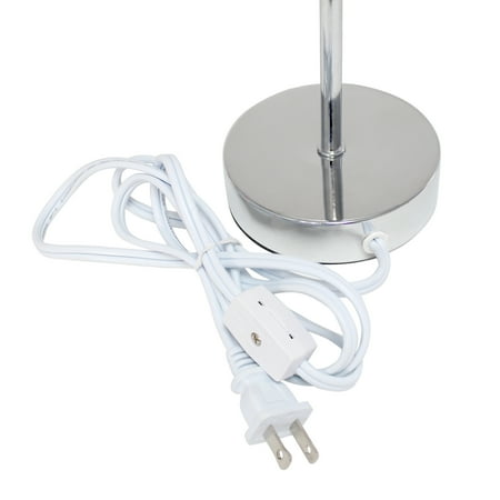 Simple Designs - Chrome Mini Basic Table Lamp with Fabric Shade 2 Pack Set