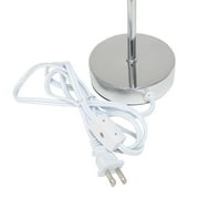 Simple Designs 11.81 Basic Chrome Mini Table Lamp with Fabric Shade, White