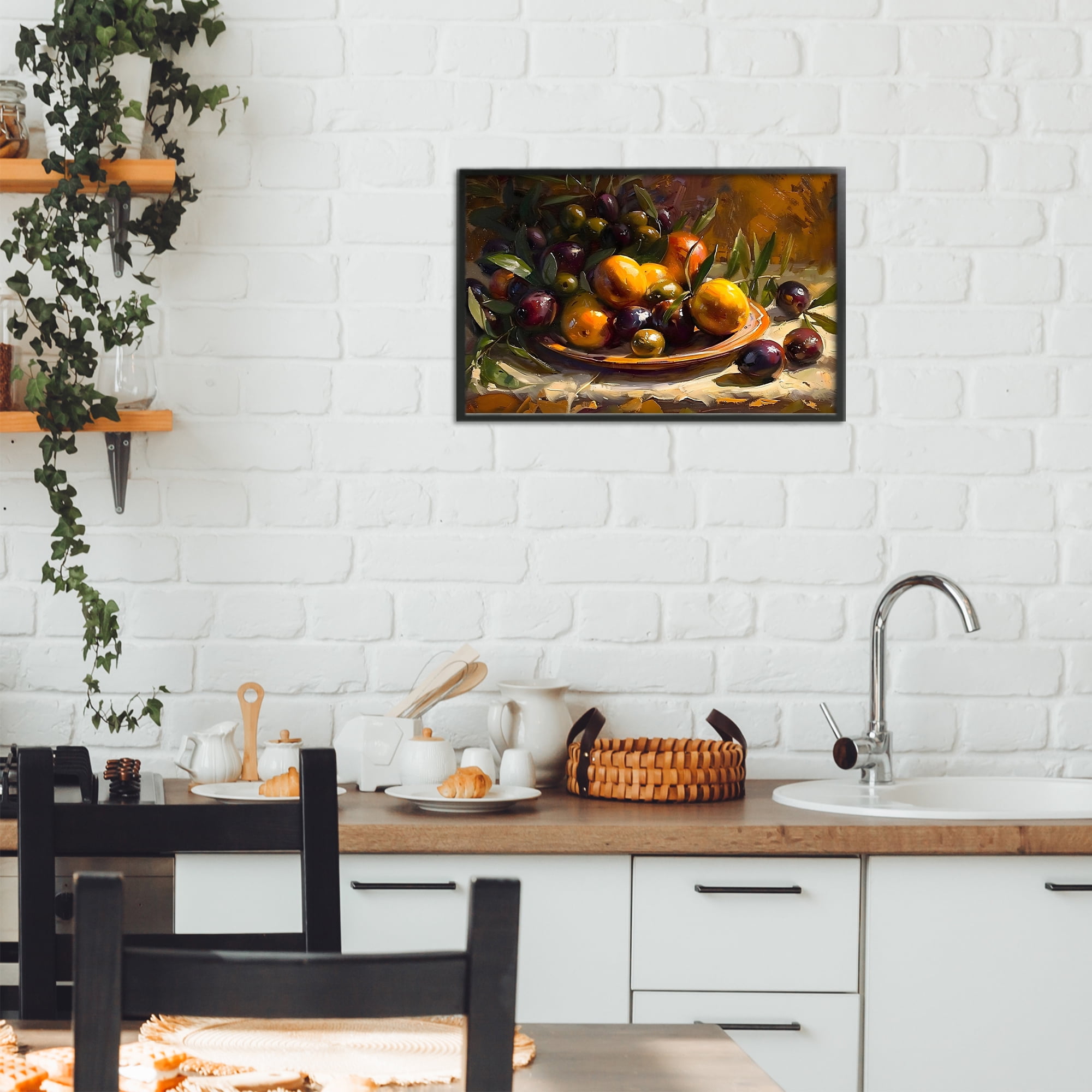 Stupell Industries Array of Olives & Citrus Black Framed Giclee Art, design by Creative Studio