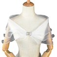 thumbnail image 2 of YAOBAMM See-through Mesh Shawl Bridal Shawl See through Mesh Buckle V Neck Romantic Soft Lightweight Wedding Party Prom, 2 of 7