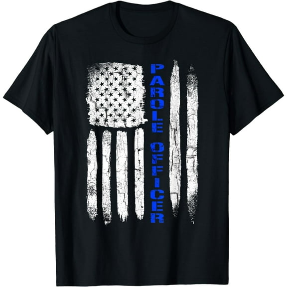 Thin Blue Line Flag American Parole Officer Shirt T-Shirt