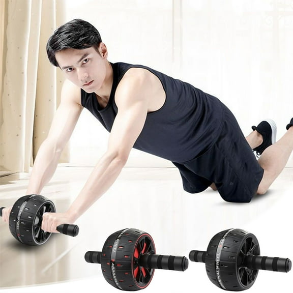 Nsxcdh Abdominal Muscle Training Roller Plastic Steel 11.81x6.29in Core Strength Fitness Wheel Kneeling Pad Dynamic Coordination Home Gym Exercise Tool Home Indoor Sports for women man Gift