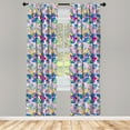 thumbnail image 4 of Ambesonne Floral Window Curtains, Botanical Abbstract Orchid, Each 28" W x 63" L, Soft Pink Pastel Yellow, 4 of 4
