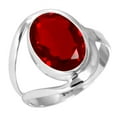 thumbnail image 1 of 925 Silver Ring For Women - Girls Red Ruby Simulated Stone Silver Ring Size 9.5 July Birthstone Elegant Silver Ring Size 9.5 Gift For Women On Cocktail Party 925 Silver Jewelry With Gemstone, 1 of 5