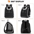 thumbnail image 4 of Negro: mochila para perros, portátil, cómoda y transpirable para perros pequeños, cachorros, gatos, mascotas, viajes, senderismo, camping, mochilas de transporte Mochilas, 4 of 5