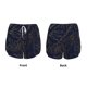 thumbnail image 3 of Balery Copper-Gold Gloss Outline Flower Pantalones cortos deportivos para mujer con forro y dos bolsillos, elásticos, para entrenamiento, gimnasio, yoga-Large, 3 of 7