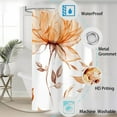 thumbnail image 3 of Orange Grey Watercolor Floral Shower Curtain, Flower Leaves  Aesthetic Art Bathroom Decor, Waterproof Fabric with 12 Hooks,72x72 in, 3 of 7