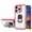 Clear + Magenta, variant on For Apple iPhone 14 (6.1") Transparent Hybrid PC Magnetic Ring Stand (works with Car Mount) Detachable Frame Bumper Phone Case Cover by Xpression - Clear + White