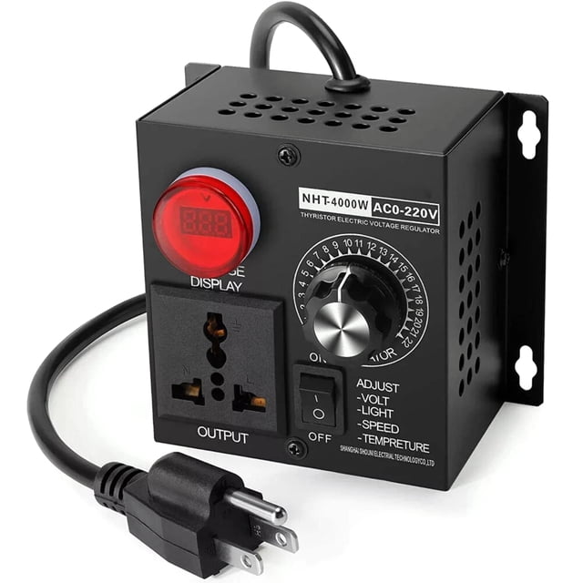ARCADORA 4000W Voltage Regulator 110V 220V Adjustable Speed Controller Kettle Heater Fan Metal Case Wide Application