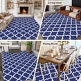 thumbnail image 5 of 5'x8' Area Rugs, Navy Blue Morocco Indoor Outdoor Area Rug for Living Room Bedroom, Modern Farmhouse Geometric Textured Washable Bathroom Rugs Kitchen Floor Carpet Mats Home Decor Aesthetic, 5 of 8