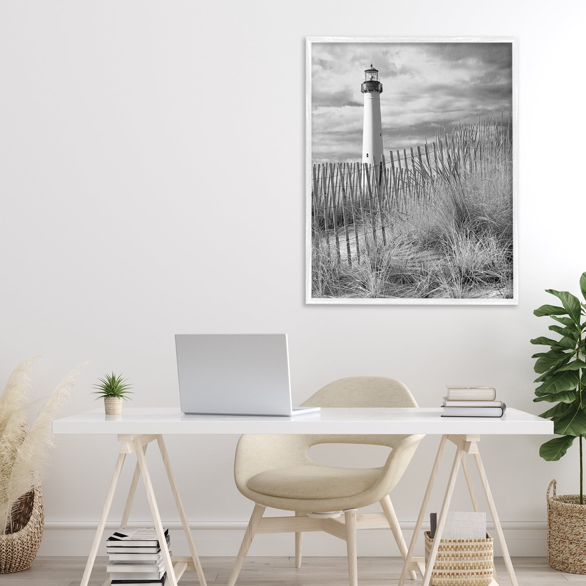 Stupell Industries Cape May Lighthouse View White Framed Giclee Art, design by MJ Photography