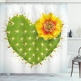 thumbnail image 1 of Ambesonne Cactus Shower Curtain, Thorny Opuntia Heart, 69"Wx70"L, Green Yellow Orange, 1 of 3