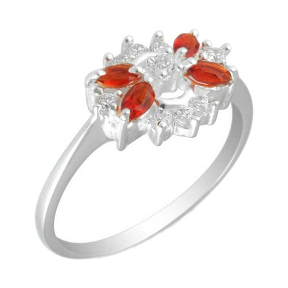 Garnet Hydro Quartz 925 Sterling Silver Plated Fashion Ring