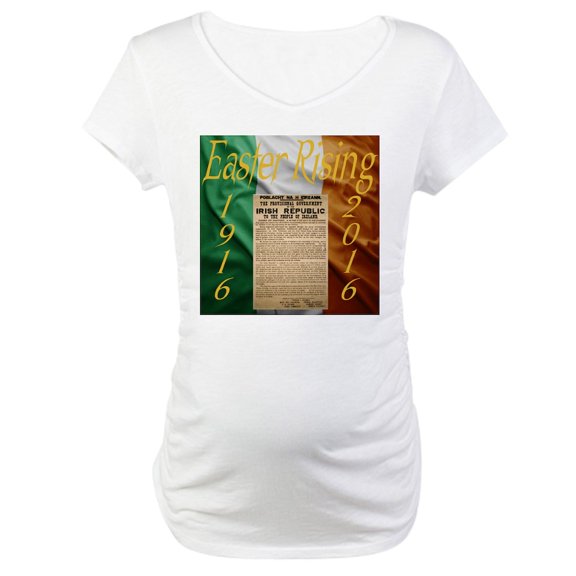 CafePress - Easter Rising Centenary Maternity T Shirt - Cotton Maternity T-shirt, Cute & Funny Pregnancy Tee