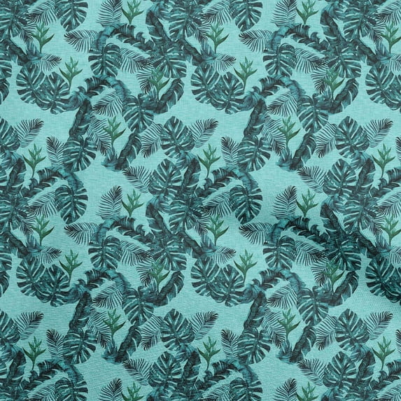 oneOone Cotton Flex Turquoise Blue Fabric Tropical Sewing Craft Projects Fabric Prints By Yard 40 Inch Wide