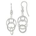 thumbnail image 4 of 925 Sterling Silver Polished Circles Shepherd Hook Earrings, 4 of 6