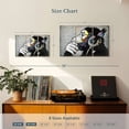 thumbnail image 3 of Elephant Stock Monkey Wearing Headphones Wall Art - Horizontal Multi Panel Canvas - Living Room Wall Decor - Animal Multi Panel - Black And Gray Decor - 23" x 14", 3 of 4