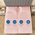 thumbnail image 3 of Split King 5 Piece Sheet Set - Breathable & Cooling, Luxury Sheets, 500 TC Egyptian Cotton Sheets, 100% Cotton Split King Sheet Set, 10-12" Inch Deep Pocket, Split King Size Blush Pink Solid, 3 of 5