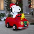 thumbnail image 2 of Gemmy Airblown Inflatable Snoopy and Woodstock in Car w/ Christmas Lights Scene Peanuts , 6 ft Tall, 2 of 5