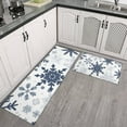 thumbnail image 2 of Blue Christmas Snowflake Pattern Kitchen Rugs Sets Of 2,Anti Fatigue Kitchen Mat Rugs Non Slip Washable,Decorative Kitchen Floor Mats for Kitchen,Sink,Laundry,17"x30"+17"x47", 2 of 7