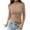 Khaki-01, variant on STETMN Ribbed Knit Shirt for Women Long Sleeve Crop Top Casual Mock Neck Lightweight Fall T-shirt