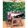thumbnail image 3 of Outdoor Tablecloth with Umbrella Hole & Zipper, Black Christmas Rectangle Tablecloth 60x84 Inch, Snowman Xmas Tree Snowflake Gifts Patio Table Cover Waterproof Table Cloth for Picnic/Party, 3 of 6