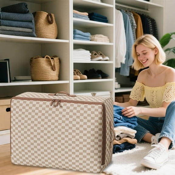 Eolstice Quilt Storage Bag, Clothing and Quilt Packing Bag, Large Capacity Storage Bag For Moving Organization, Home Use, Compact Design, Easy Carry(B-M)