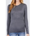 thumbnail image 2 of Women's Casual Crew Neck Top  Long Sleeve, Lightweight Rayon Spandex Jersey, 2 of 4