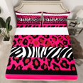 thumbnail image 2 of Feelyou Leopard Cheetah Print Twin Sheet Sets, Modern Abstract Lines Bedding, 3pcs, 2 of 7