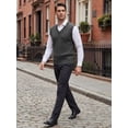 thumbnail image 2 of INSPIRE CHIC Men's Casual Pullover V-Neck Solid Lightweight Cable Knit Sweater Vest S Dark Gray, 2 of 6