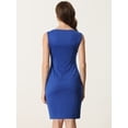 thumbnail image 3 of Vestido tubo sin mangas para mujer cuello barco casual vestidos de oficina Azul XL, 3 of 6