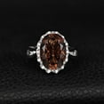 thumbnail image 3 of Jewelrypalace 5.7ct Oval Shape Created Smoky Quartz Solitaire Cocktail Ring 925 Sterling Silver, 3 of 6