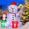 thumbnail image 3 of Hinchables navideños GUDELAK con oso polar y pingüino de 6 pies con LED, 3 of 7