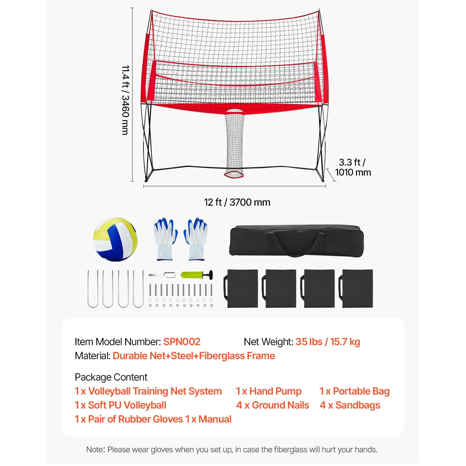 KFFKFF 2-in-1 Volleyball Training Net System with Adjustable Height, Portable Practice Equipment Featuring Ball Return for Indoor and Outdoor Use, Ideal for Serving and Spiking Accuracy Improvement