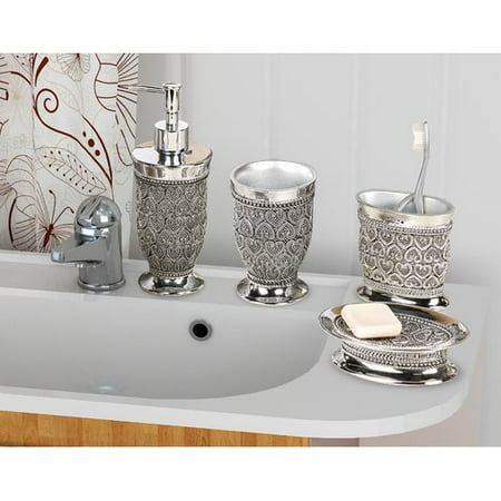 Rosdorf Park Mercado 4 Piece Bathroom Accessory Set Rosdorf Park Mercado 4 Piece Bathroom Accessory Set