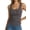Dark Gray, variant on Women's Sleeveless Henley Tank Tops Ribbed V Neck Button Down T Shirts Summer Slim Fit Tee Tops