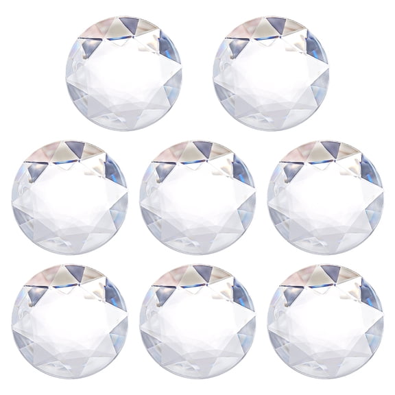 10pcs 51mm Flat Back Round Acrylic Rhinestone Stick On Plastic Gems Clear Extra Large Self Adhesive Round Jewels Embelishments Circle Gems for Costume Making Cosplay Crafts
