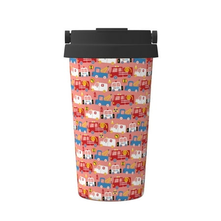 

Adobk Cartoon with Traffic Elements Print Stainless Steel Coffee Mug -Vacuum Insulated Coffee Tumbler - Leakproof Travel Mugs Insulated for Hot & Cold Drinks