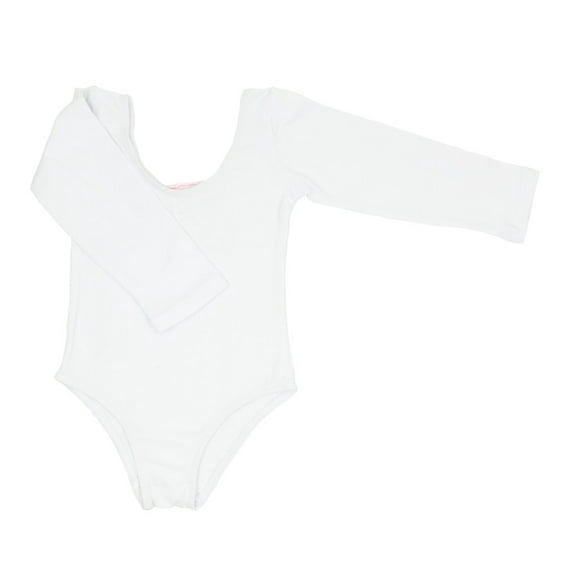 Popatu White Dance Leotard Long Sleeved (Toddler, Little Girls & Big Girls)