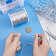 thumbnail image 6 of 100m/106 Yards Rattail Satin Cord 2mm Silver Silk Crafts Cords Christmas Beading String for Necklace Macrame Friendship Bracelet Chinese Knot Dream Catchers Braid Hair, 6 of 8