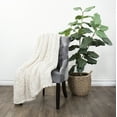 thumbnail image 2 of Ivory Chunky Knit Throw Blanket, One Size, by Noble Linens, 2 of 5