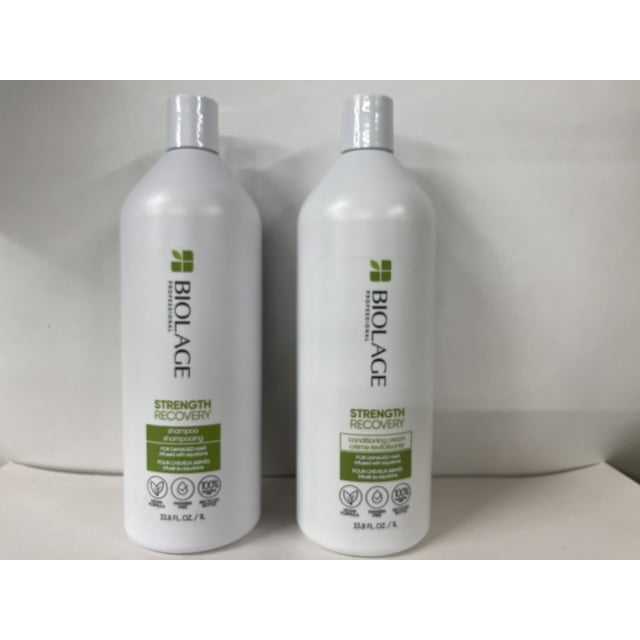 Matrix fiberstrong( New Version ) Strength Recovery Shampoo & Conditioner for Damaged Hair 33.8 oz each, Liter DUO set
