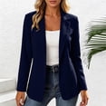 thumbnail image 4 of Floleo Women's Open-Front Notched Lapel Blazer, Long Sleeve Tailored Casual Jacket In Multiple Solid Colors(Navy,S), 4 of 5