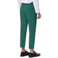 thumbnail image 3 of Pantalones de traje de negocios recortados para hombres Inspire Chic, corte recto, frente plano, talla 38, color verde, 3 of 7