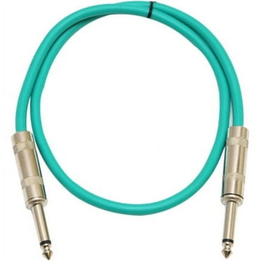 Seismic Audio SASTSX-3, Green 3 Foot TS Patch Cable