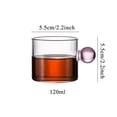 thumbnail image 2 of 60/120ml Glass Coffee Tea Mug Clear/Atomized Glass Cup with Sphere Ball Handle, 2 of 6