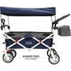 Creative Outdoor Push and Pull Stroller Wagon with Removable Canopy | Navy