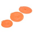 thumbnail image 4 of Hukapapa 3 tapas reutilizables de silicona para cuencos, cubiertas de almacenamiento de alimentos, reemplazos de utensilios de cocina (naranja), 4 of 8